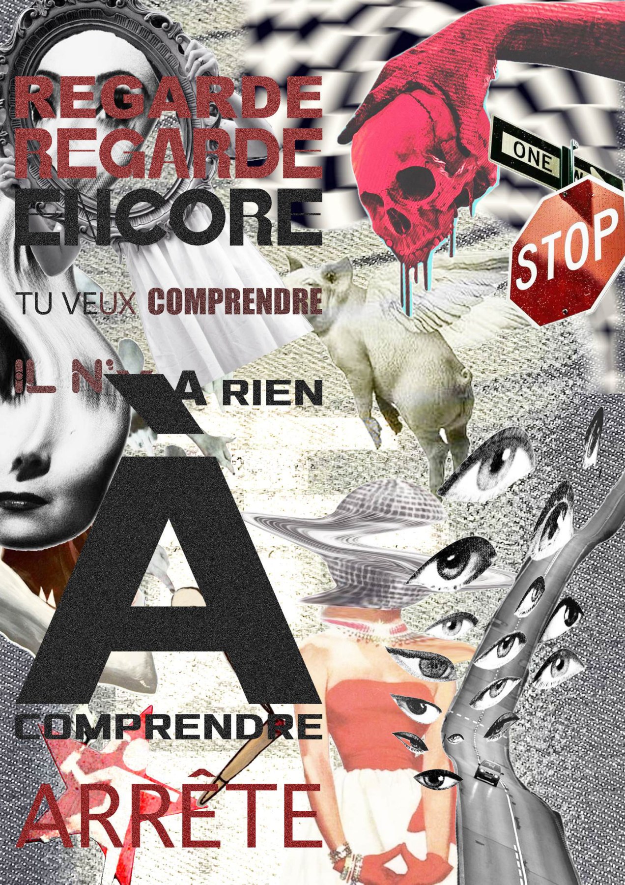 Affiche collage façon dadaïsme