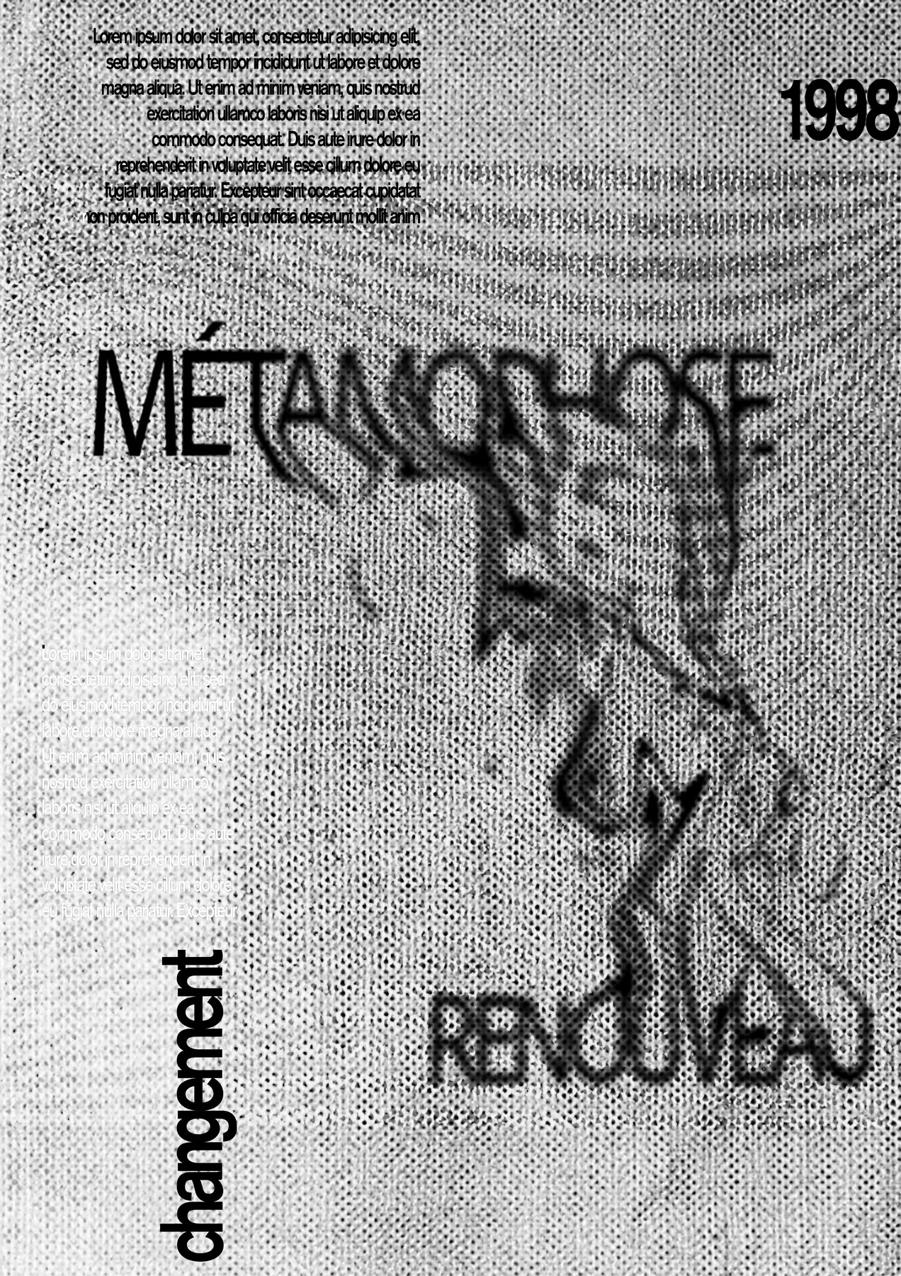 Affiche Métamorphose, exercice de style typographique