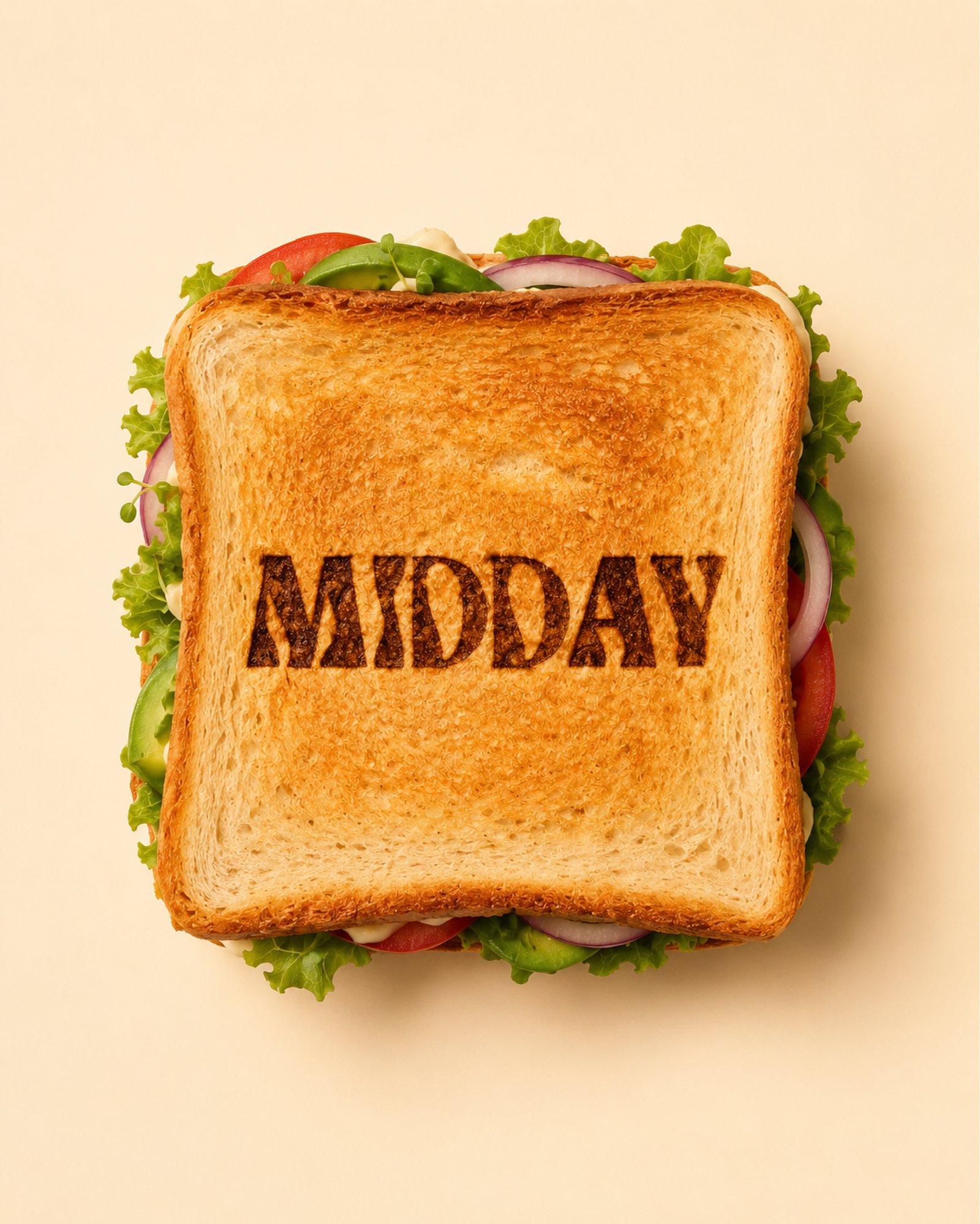 Sandwich toasté avec logo Midday gravé